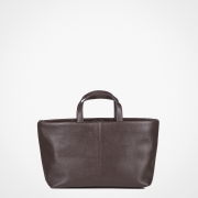 Damska skórzana torebka ciemnobrązowa typu shopper.