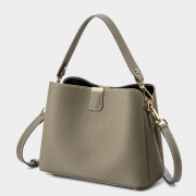 Torebka damska Top Grain Leather Taupe z trzema wymiennymi paskami